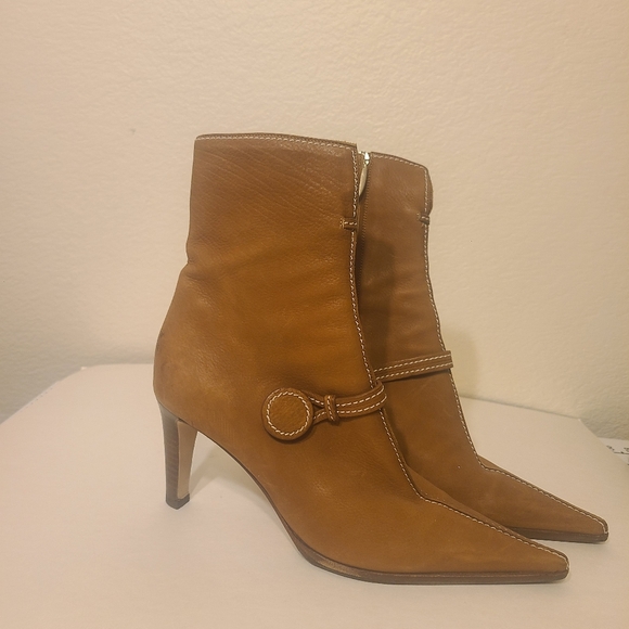 Sergio Rossi Brown leather ankle boots booties - Picture 2 of 8